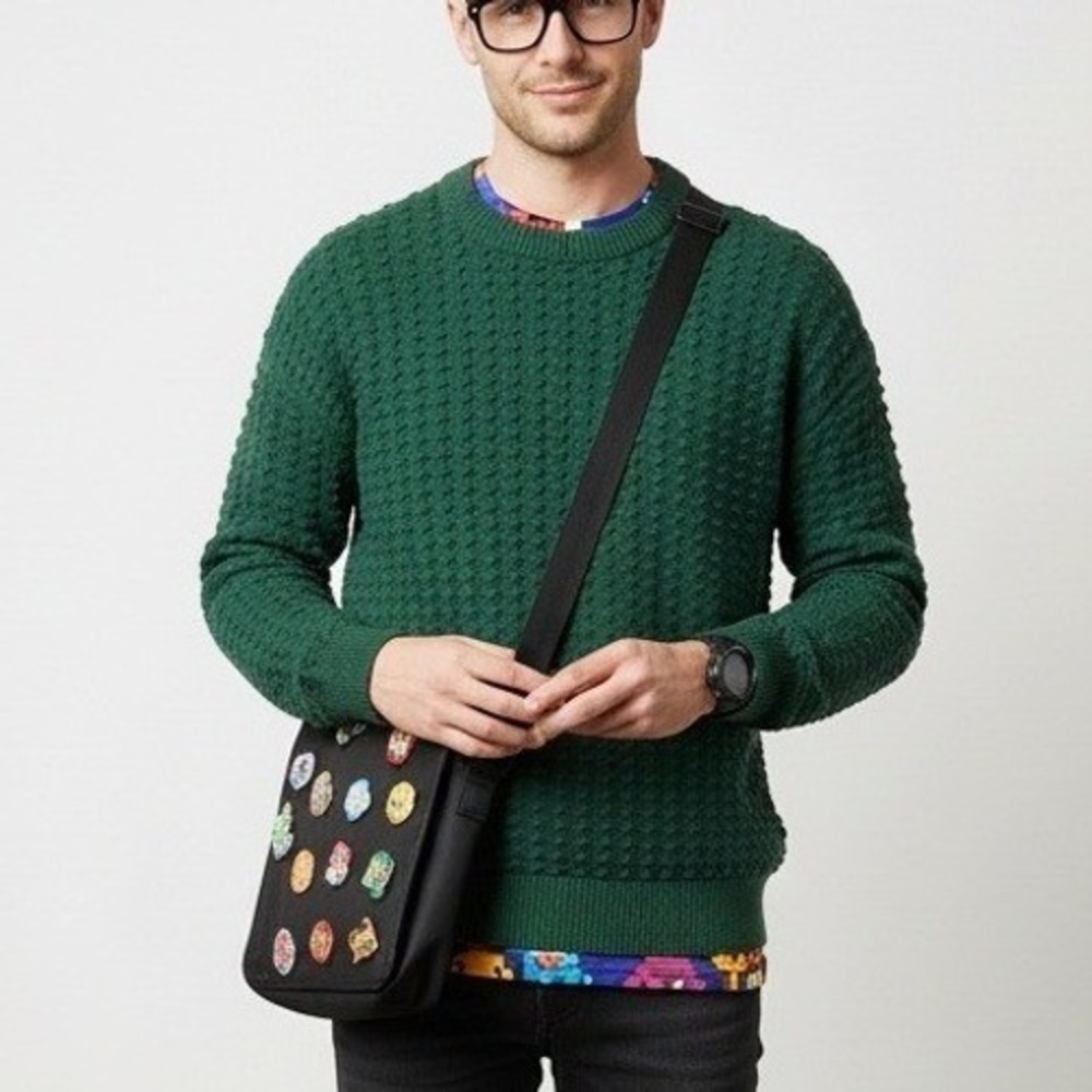 LEGO x Target Green Textured Knit‎ Sweater Men L Crewneck Holiday Cotton Blend